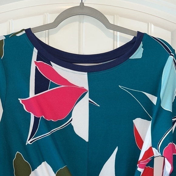 CUTE soft comfy floral elbow length sleeve dress cuddl duds size Petite Large - Picture 4 of 11